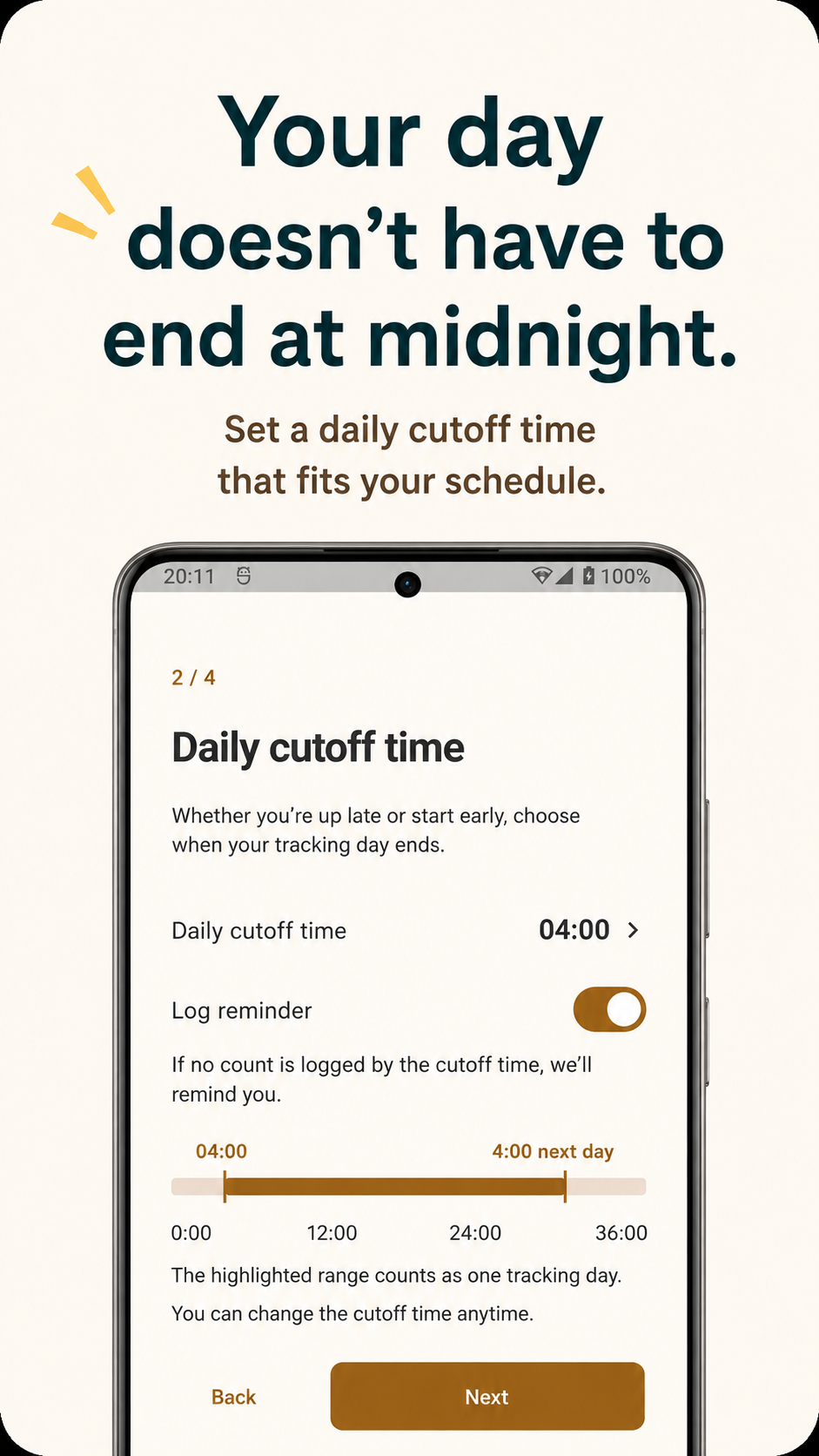 Daily cutoff time settings