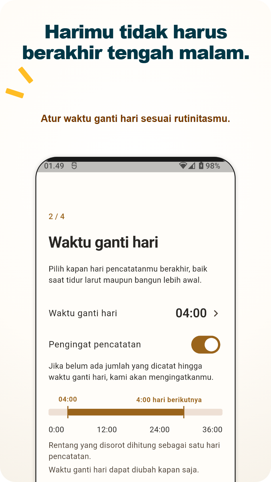 Pengaturan waktu ganti hari
